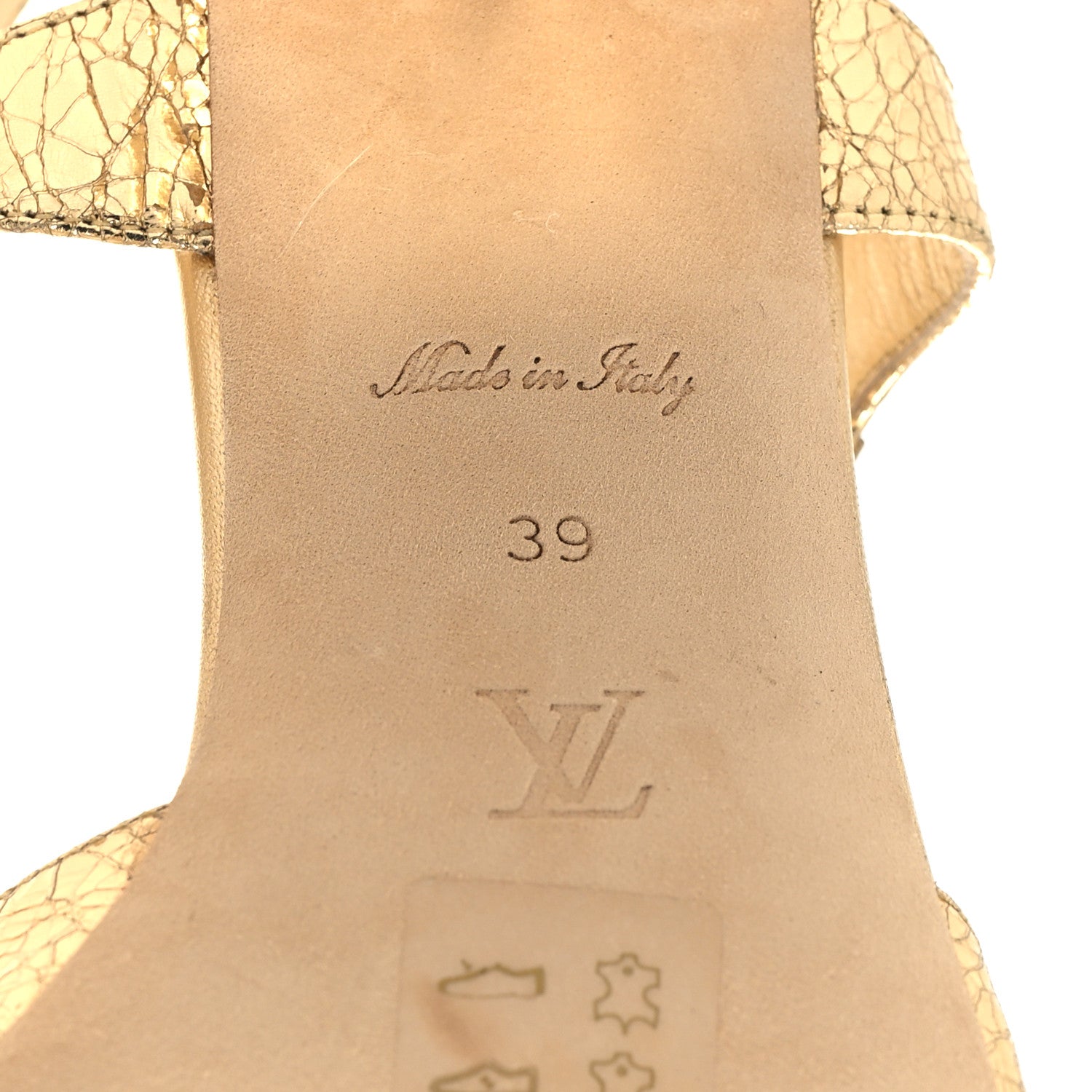 Louis Vuitton Metallic Crinkled Calfskin LV Edge Sandals 39 Gold 7 of 8