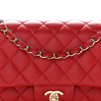 Chanel Lambskin Quilted Medium Double Flap Red 8 of 13