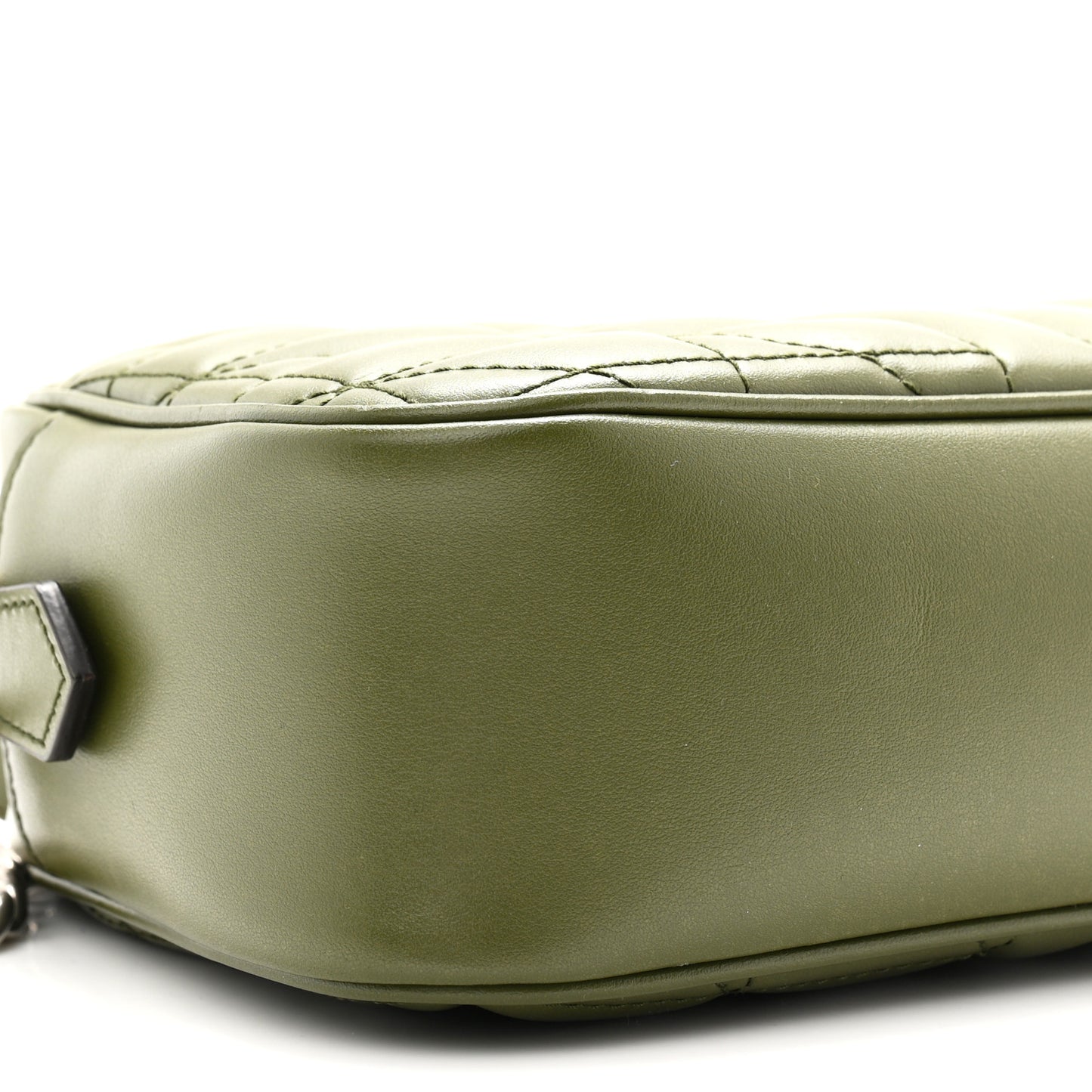Calfskin Matelasse Aria Small GG Marmont Chain Shoulder Bag Military Wood
