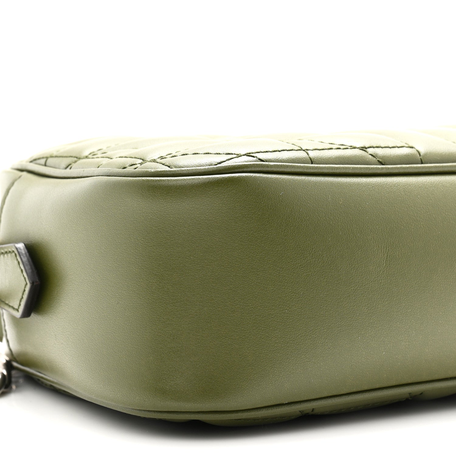 Gucci Calfskin Matelasse Aria Small GG Marmont Chain Shoulder Bag Military Wood 9 of 11