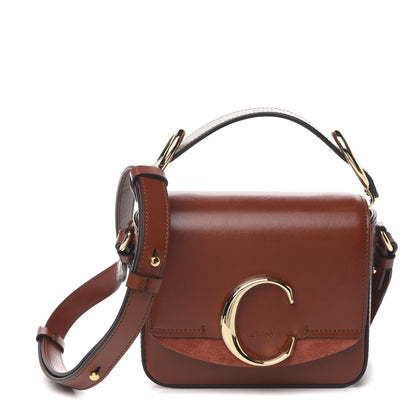 Chloe Shiny Calfskin Suede Mini C Bag Sepia Brown 1 of 8