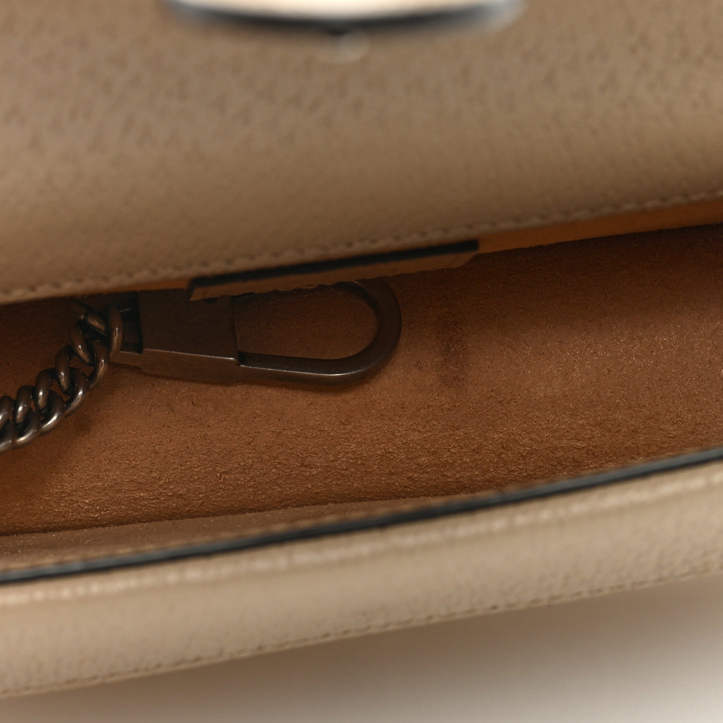 GG Supreme Monogram Textured Dollar Calfskin Super Mini Dionysus Shoulder Bag Beige Mystic White Oatmeal