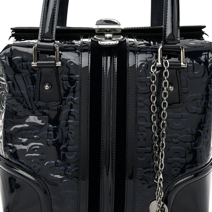 Gucci Patent Horsebit Embossed Treasure Boston Black Blue 7 of 10