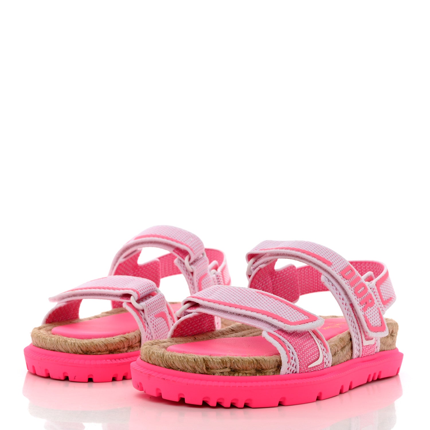 Christian Dior Technical Knit Jute Dioract 10mm Sandals 38 White Fuchsia 3 of 10