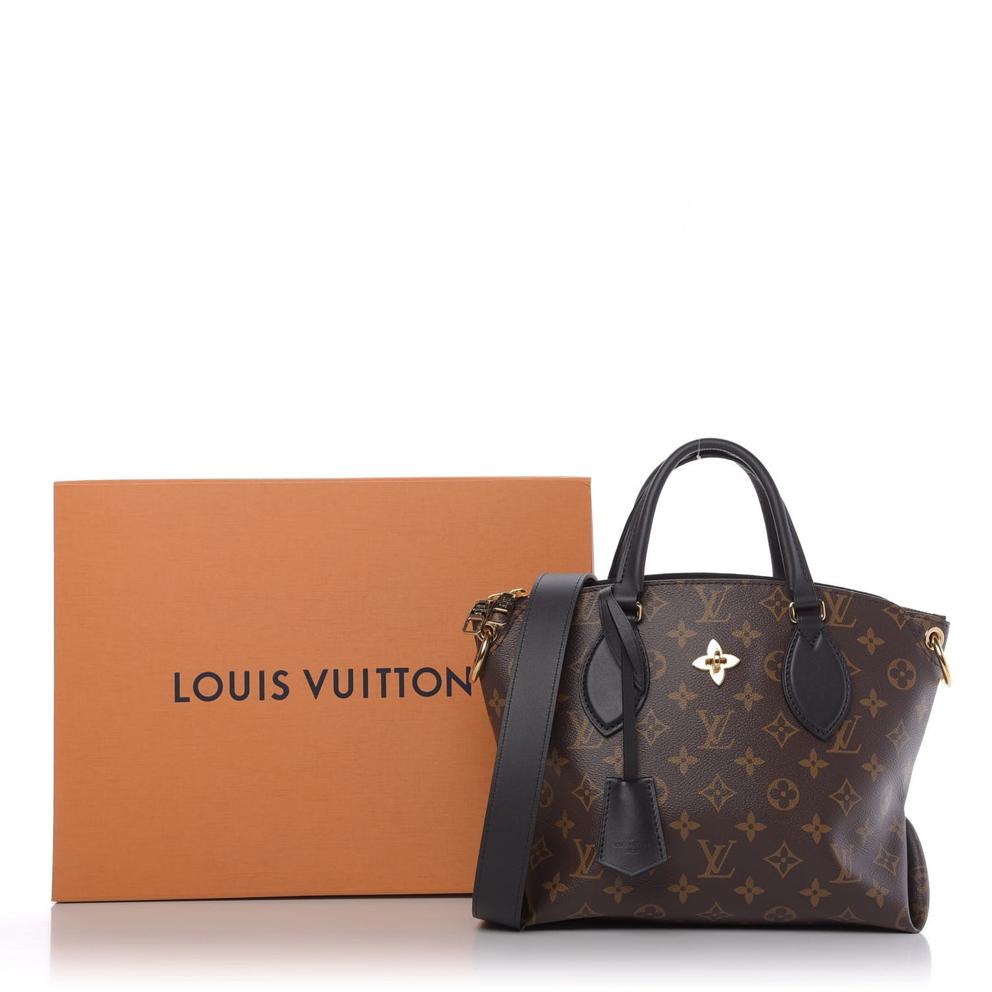 Monogram Flower Zipped Tote PM Black