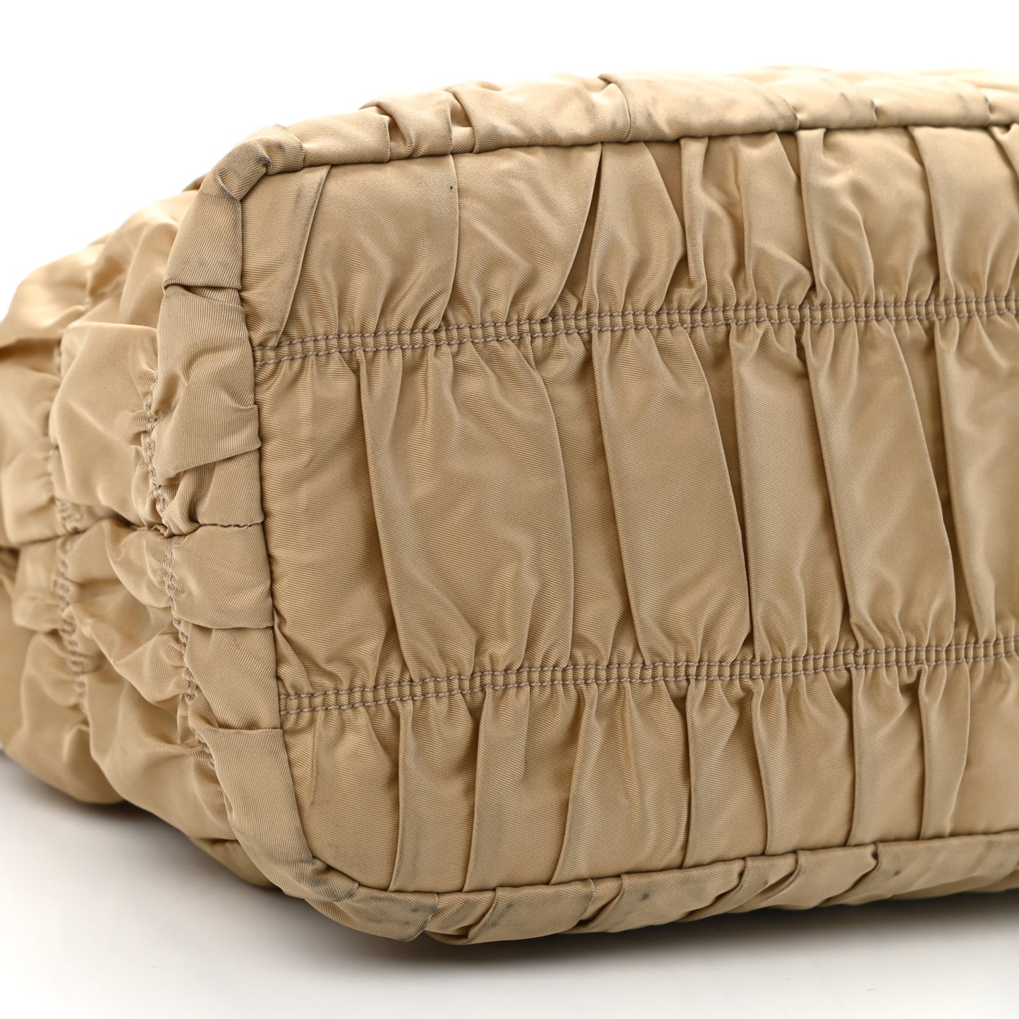 Tessuto Nylon Gaufre Drawstring Tote Cammello