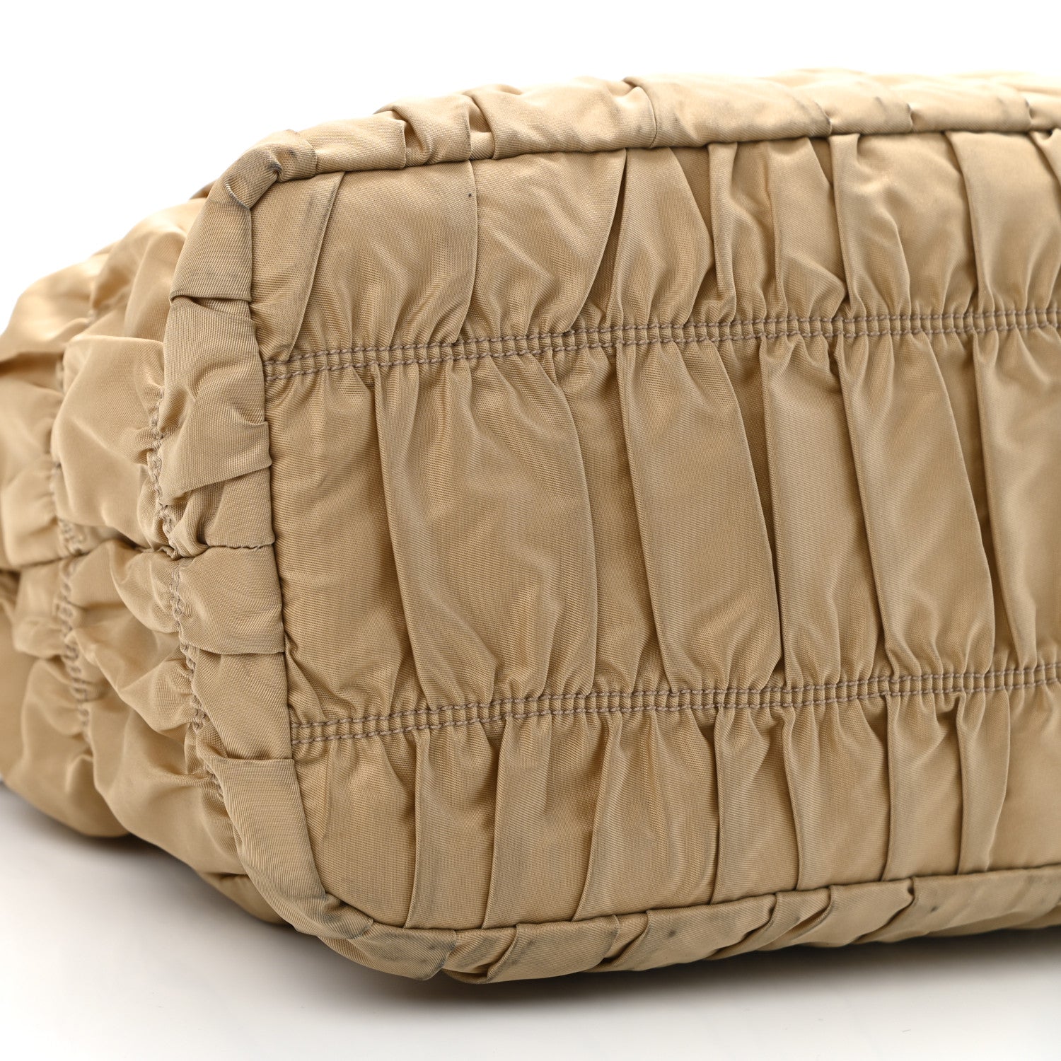 Prada Tessuto Nylon Gaufre Drawstring Tote Cammello 9 of 10