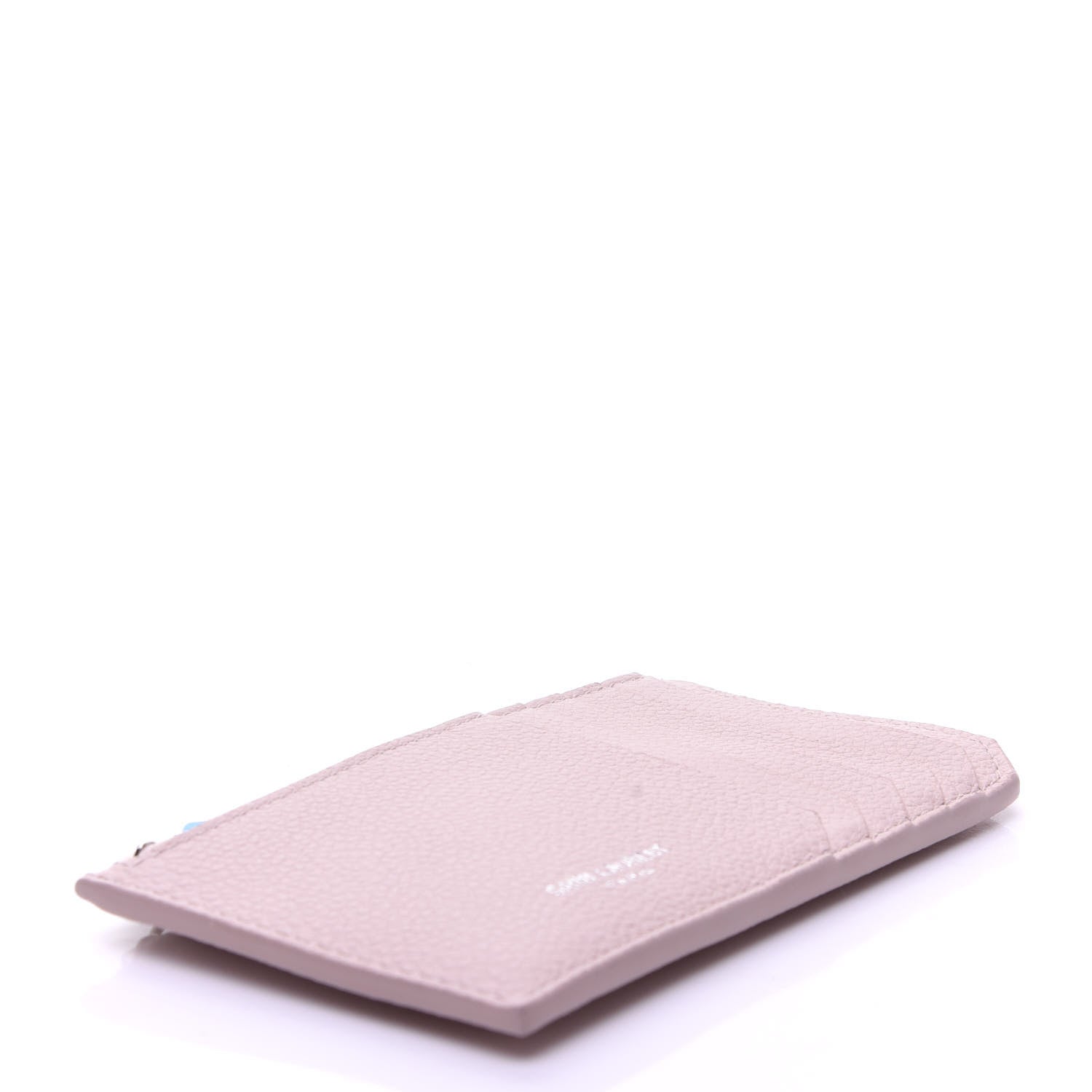 Saint Laurent Grained Calfskin 5 Fragments Zip Pouch Card Holder Pale Pink 7 of 20