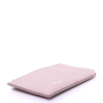 Saint Laurent Grained Calfskin 5 Fragments Zip Pouch Card Holder Pale Pink 7 of 20