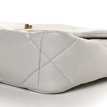 Chanel Goatskin Quilted Medium Chanel 19 Flap White 10 of 13