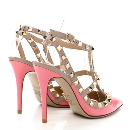 Valentino Garavani Patent Nappa Rockstud Ankle Strap 100mm Pumps 35.5 Ninphea Poudre 4 of 10