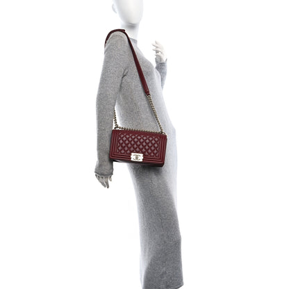 Chanel Lambskin Quilted Medium Boy Flap Dark Red 2 of 11