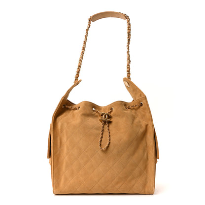 Chanel Suede Quilted Medium Chanel 25 Handbag Beige 1 of 23
