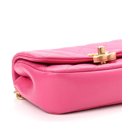 Chanel Caviar Quilted Chain Melody Waist Belt Bag Dark Pink 9 of 11