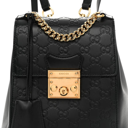 Gucci Guccissima Signature Padlock Backpack Black 8 of 11