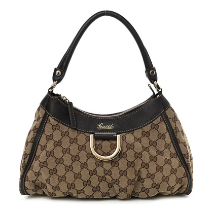 Gucci Monogram Medium D Gold Ring Hobo Dark Brown 1 of 18