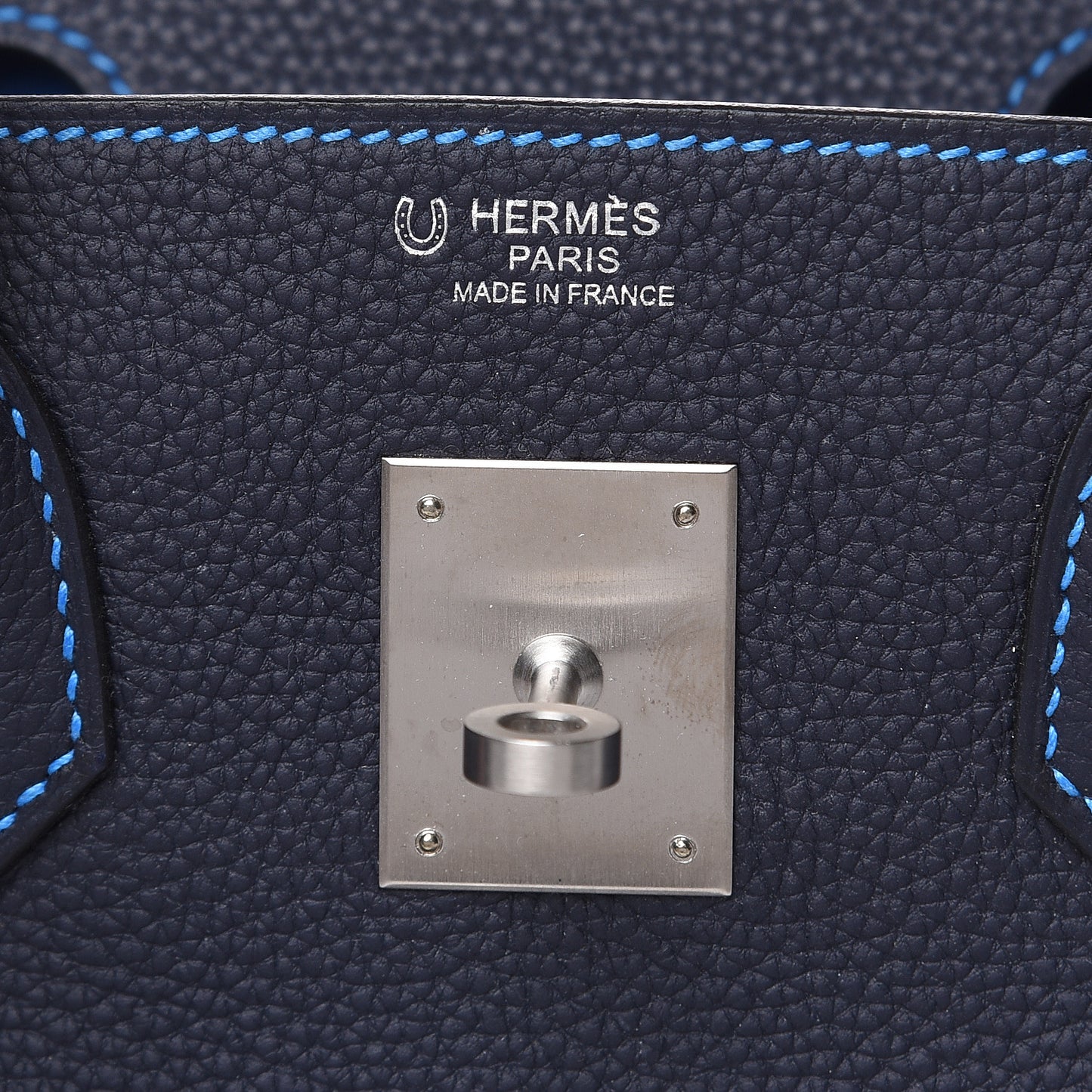 Togo Horseshoe Birkin 30 Bleu Nuit Bleu Hydra