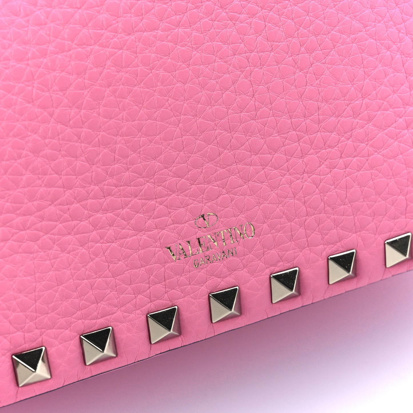 Pebbled Calfskin Small Rockstud Flip Lock Shoulder Bag Dawn Pink