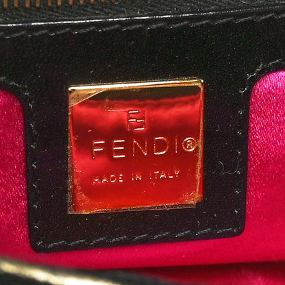 Fendi Metallic Calfskin Calf Hair Baguette Black Gold 6 of 9