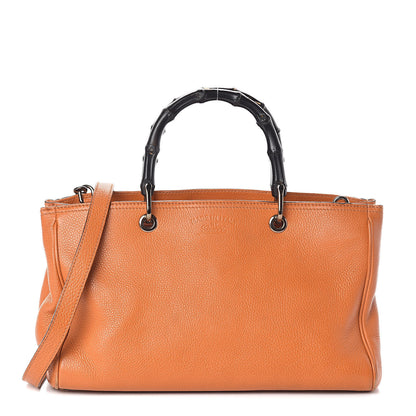 Gucci Cellarius Calfskin Medium Bamboo Shopper Tote Orange 1 of 13