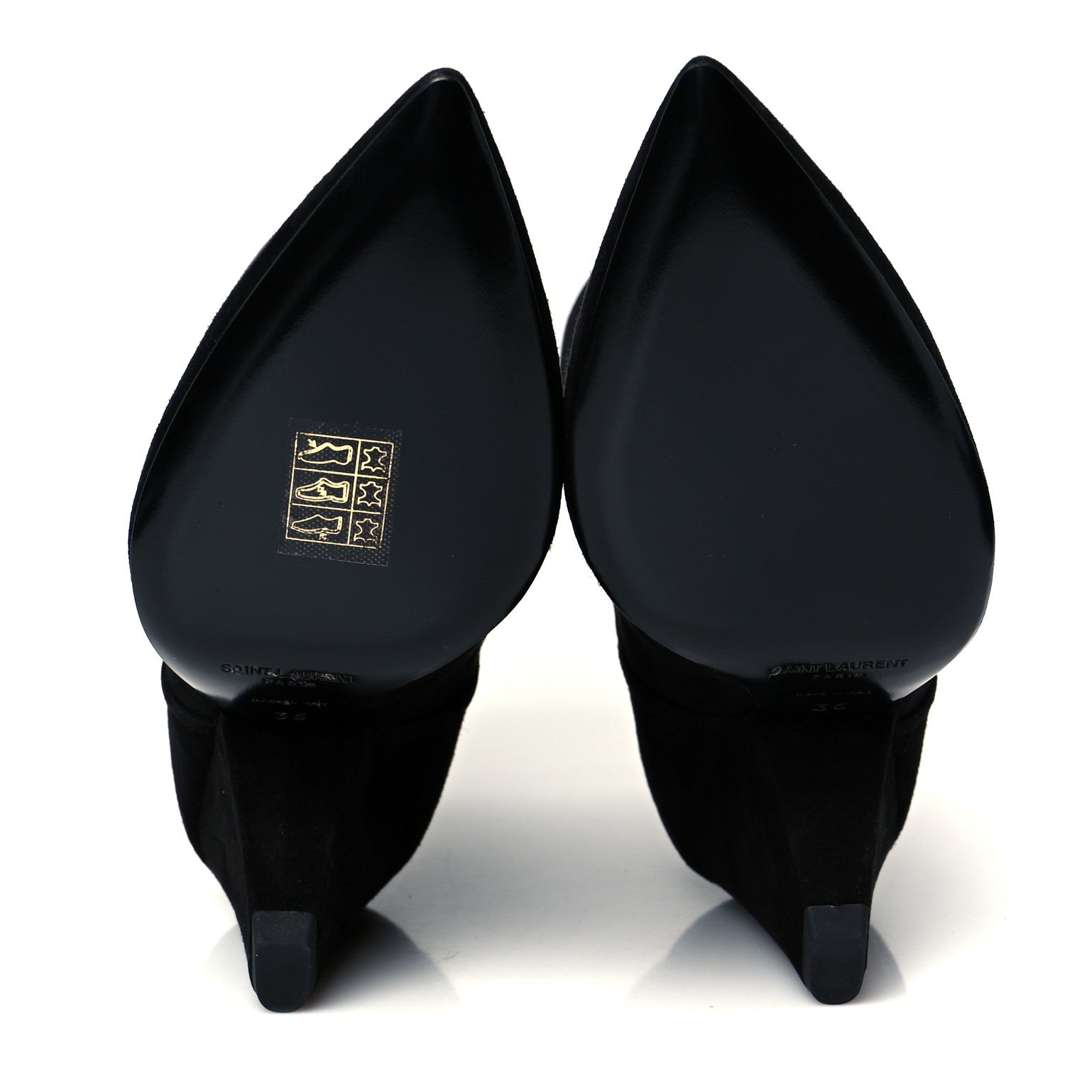 Saint Laurent Kid Scamosciato Niki 85 Wedge Booties 36 Black 6 of 10