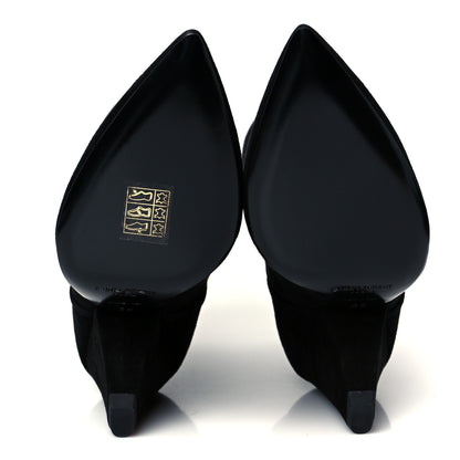 Saint Laurent Kid Scamosciato Niki 85 Wedge Booties 36 Black 6 of 10