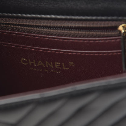 Chanel Lambskin Chevron Quilted Mini Square Flap Black 6 of 11