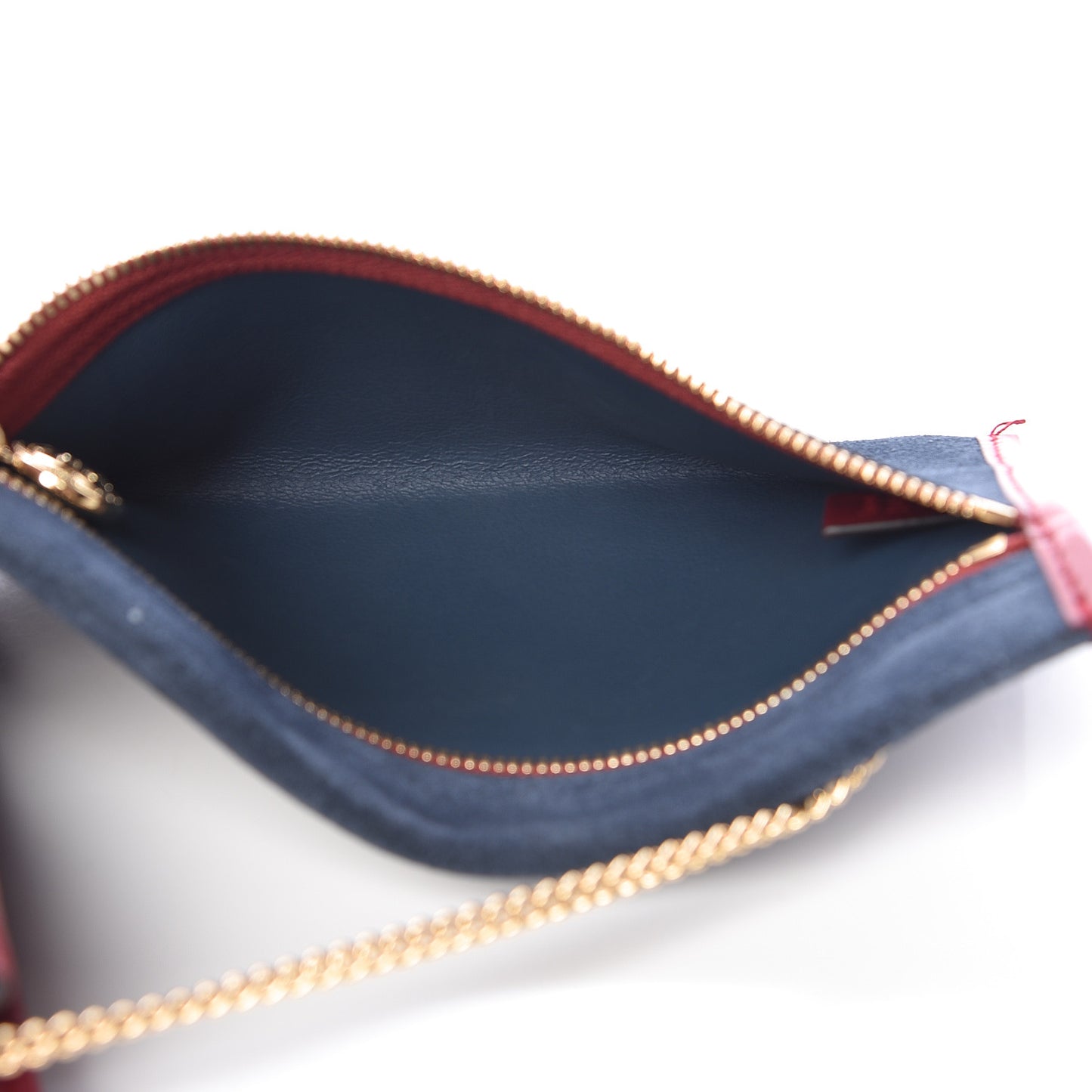Suede Calfskin Large Rajah Chain Tote New Blue Romantic Cherry