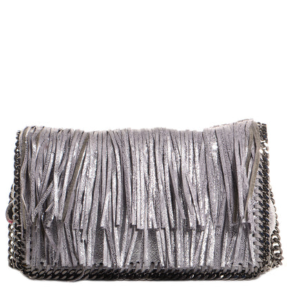 Stella McCartney Faux Suede Fringe Falabella Crossbody Platinum 1 of 8