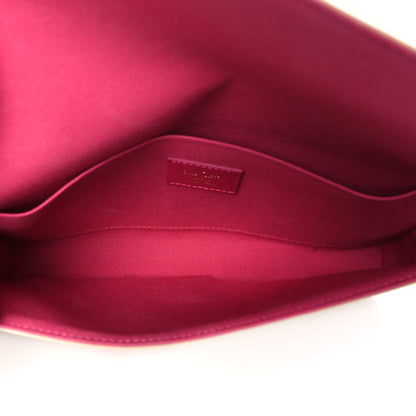 Louis Vuitton Damier Azur Studded Pochette Felicie Chain Wallet Fuchsia 6 of 9