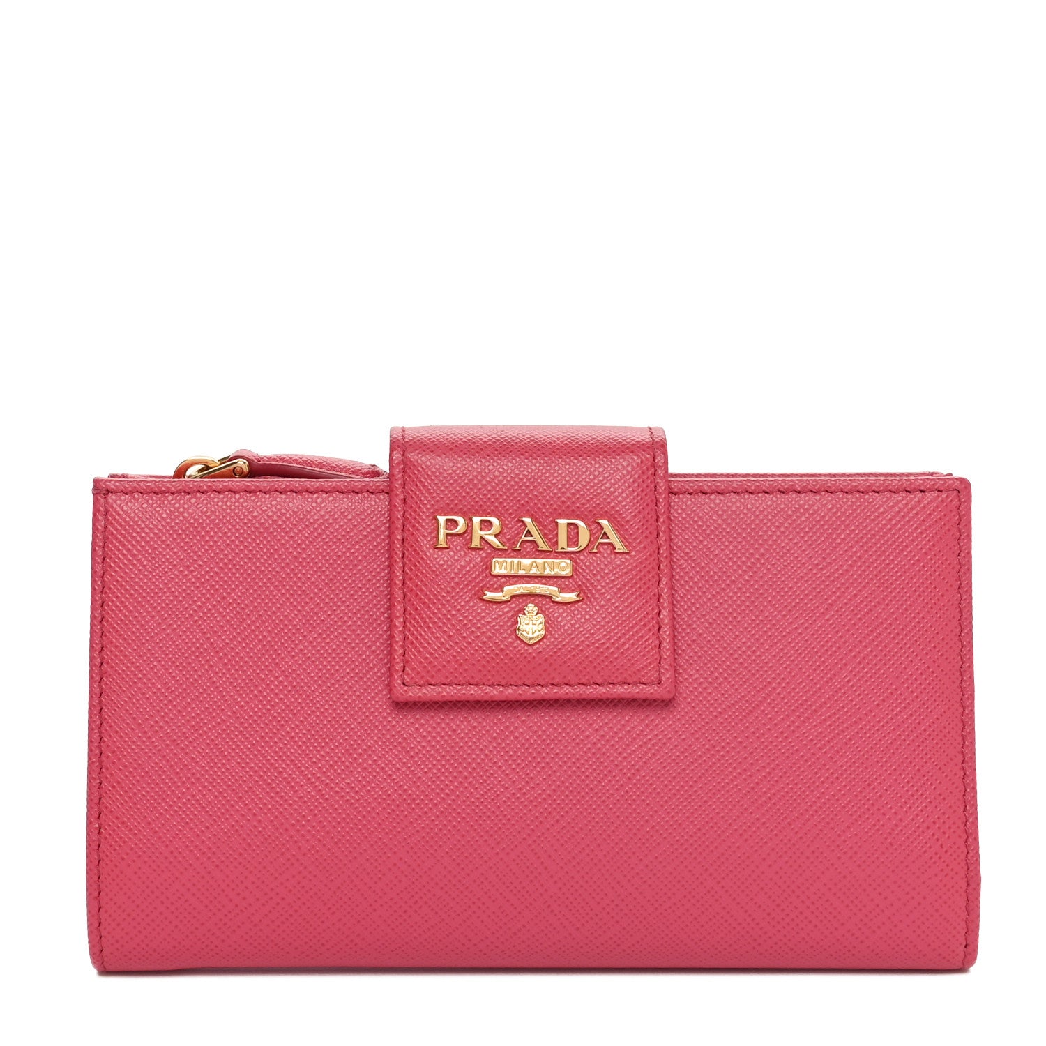 Prada Saffiano Metal Medium Wallet Peonia 1 of 10