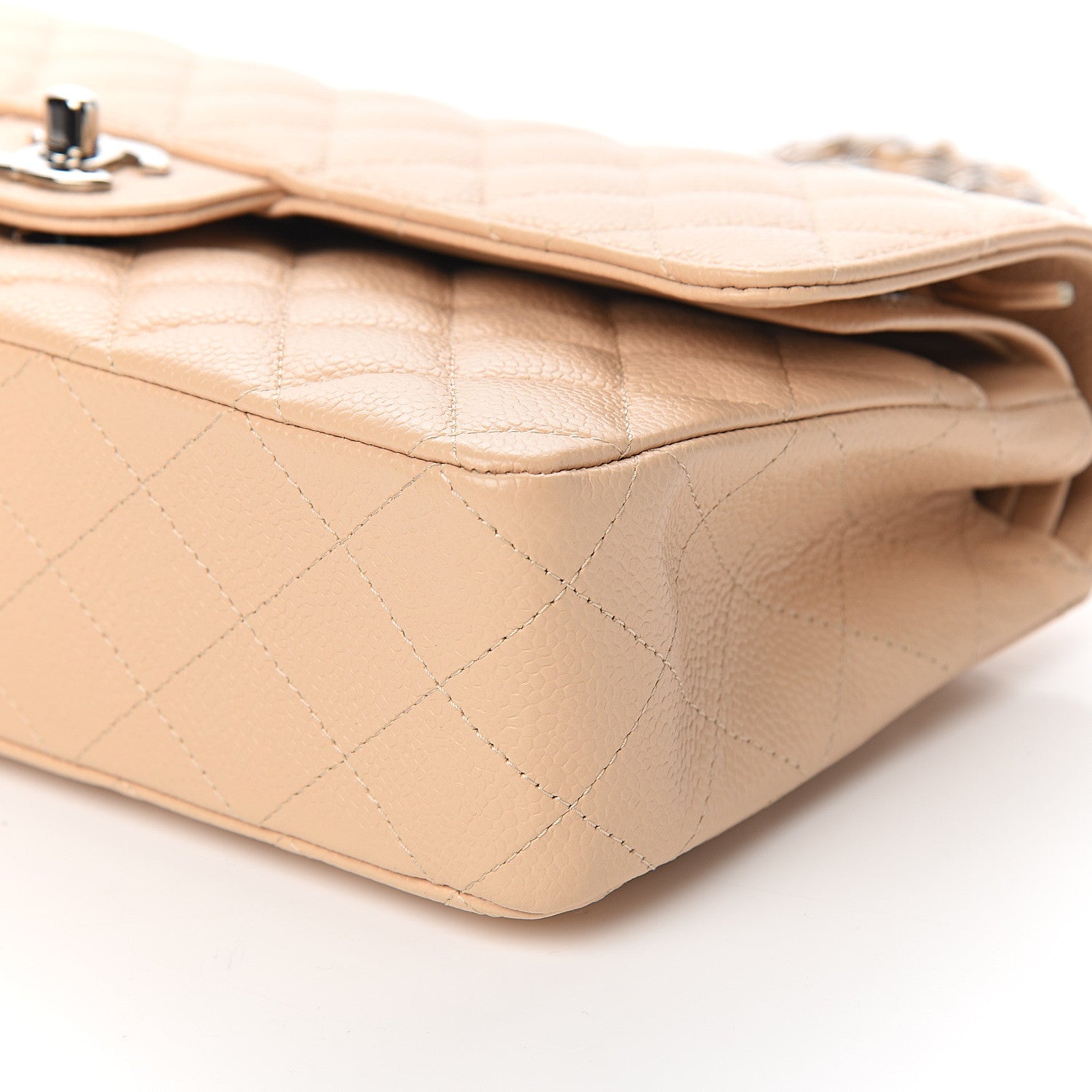 Chanel Caviar Quilted Medium Double Flap Beige Clair 8 of 10