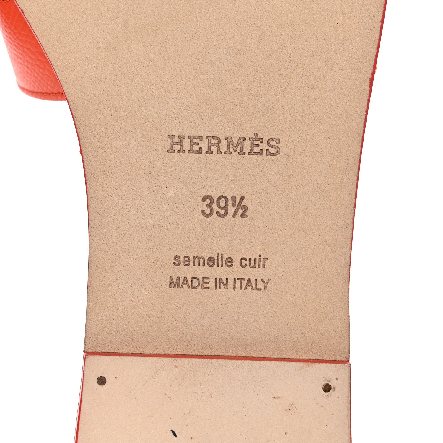 Hermes Epsom Oran Sandals 39.5 Orange Poppy 11 of 14