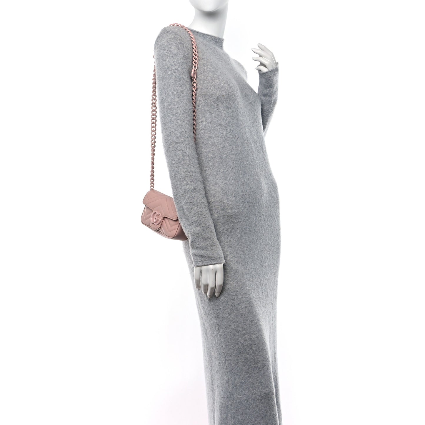 Calfskin Matelasse Monochrome GG Marmont Chain Belt Bag Perfect Pink