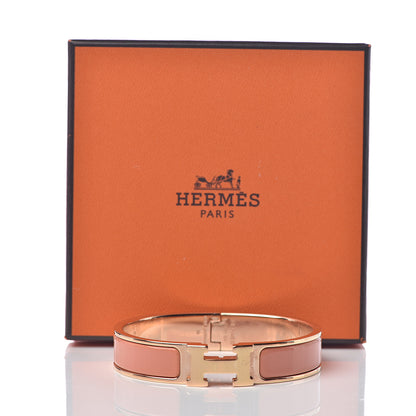 Hermes Enamel Narrow Clic Clac H Bracelet PM Peach Melba 5 of 5