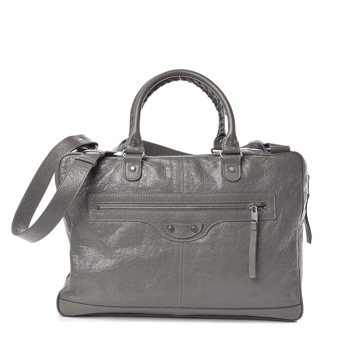 Agneau Classic Hardware Mens Mini Folder Gris Fumee
