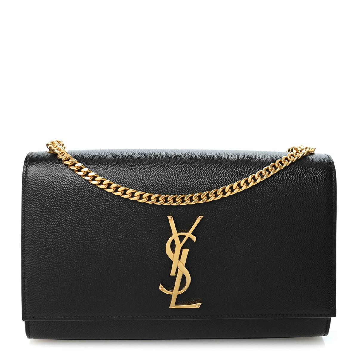 Grain De Poudre Medium Classic Monogram Kate Satchel Black