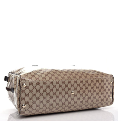 Gucci Crystal Monogram Large Carry On Duffle Bag Dark Brown 3 of 10