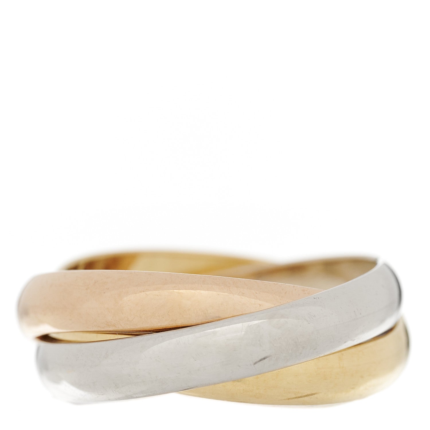 Cartier 18K Pink Yellow White Gold Classic Les Must De Cartier Trinity Ring 53 6.25 5 of 11