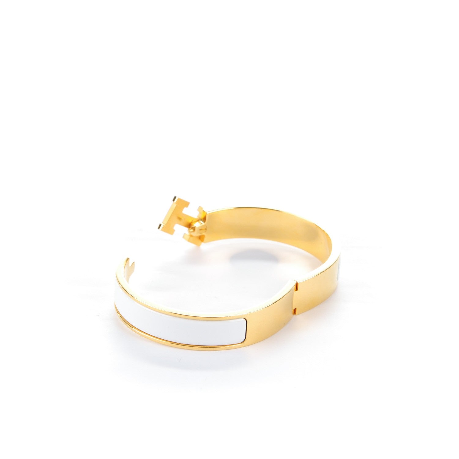 Hermes Enamel Narrow Clic Clac H Bracelet GM White 4 of 4