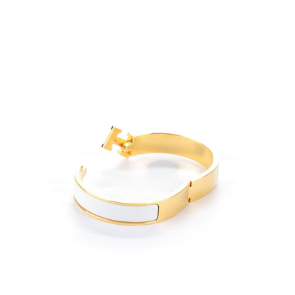 Hermes Enamel Narrow Clic Clac H Bracelet GM White 4 of 4