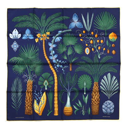 Hermes Silk Index Palmarum Scarf 90 Marine Vert Bleu 1 of 5