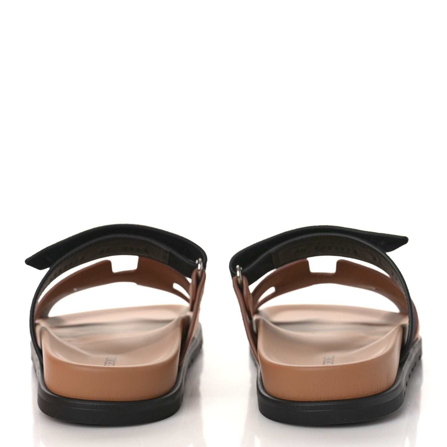 Hermes Suede Goatskin Womens Chypre Sandals 37 Rose Perle Black 5 of 10