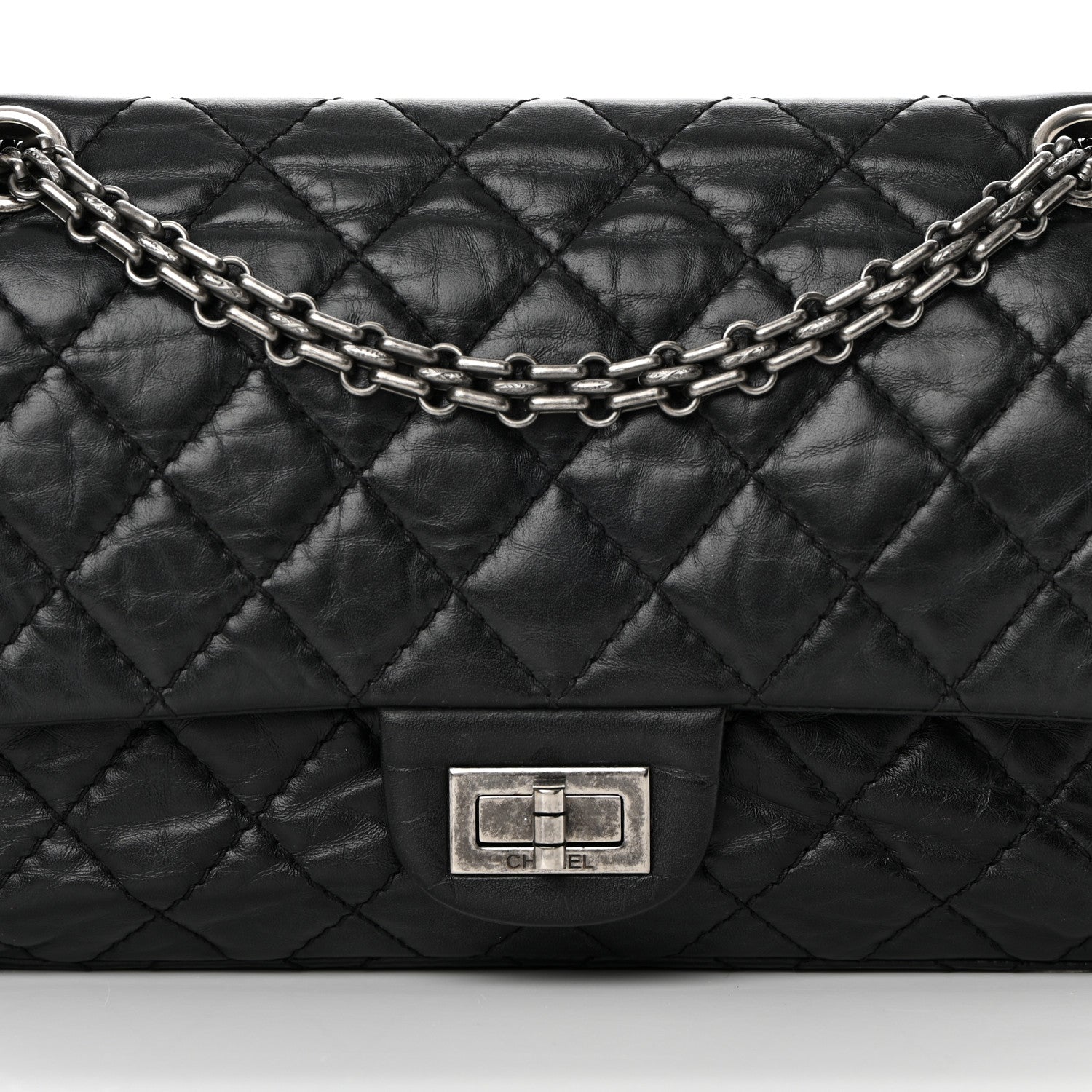 Chanel Aged Calfskin Quilted 2.55 Reissue 225 Flap Black 8 of 16