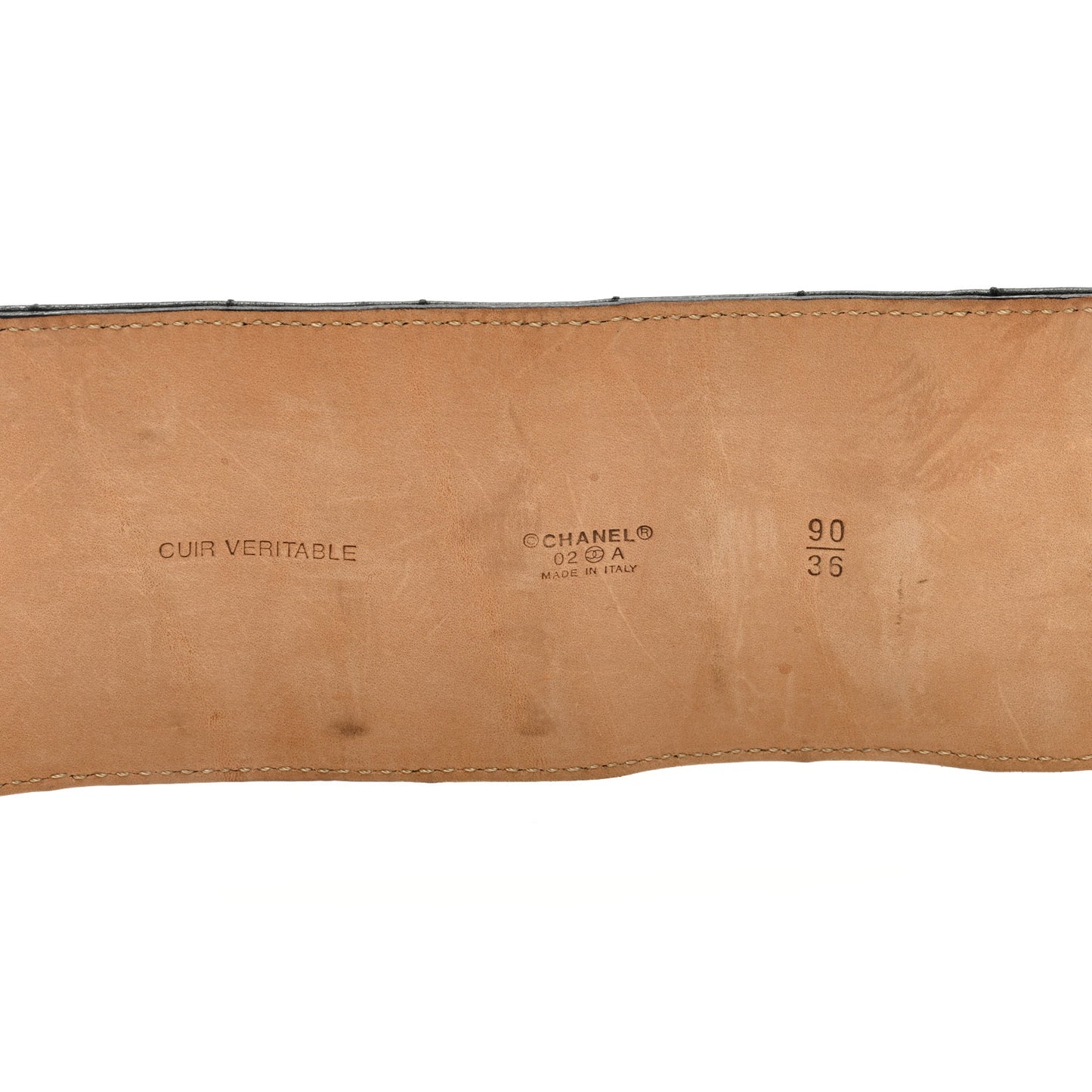 Lambskin Quilted Chocolate Bar Belt Black