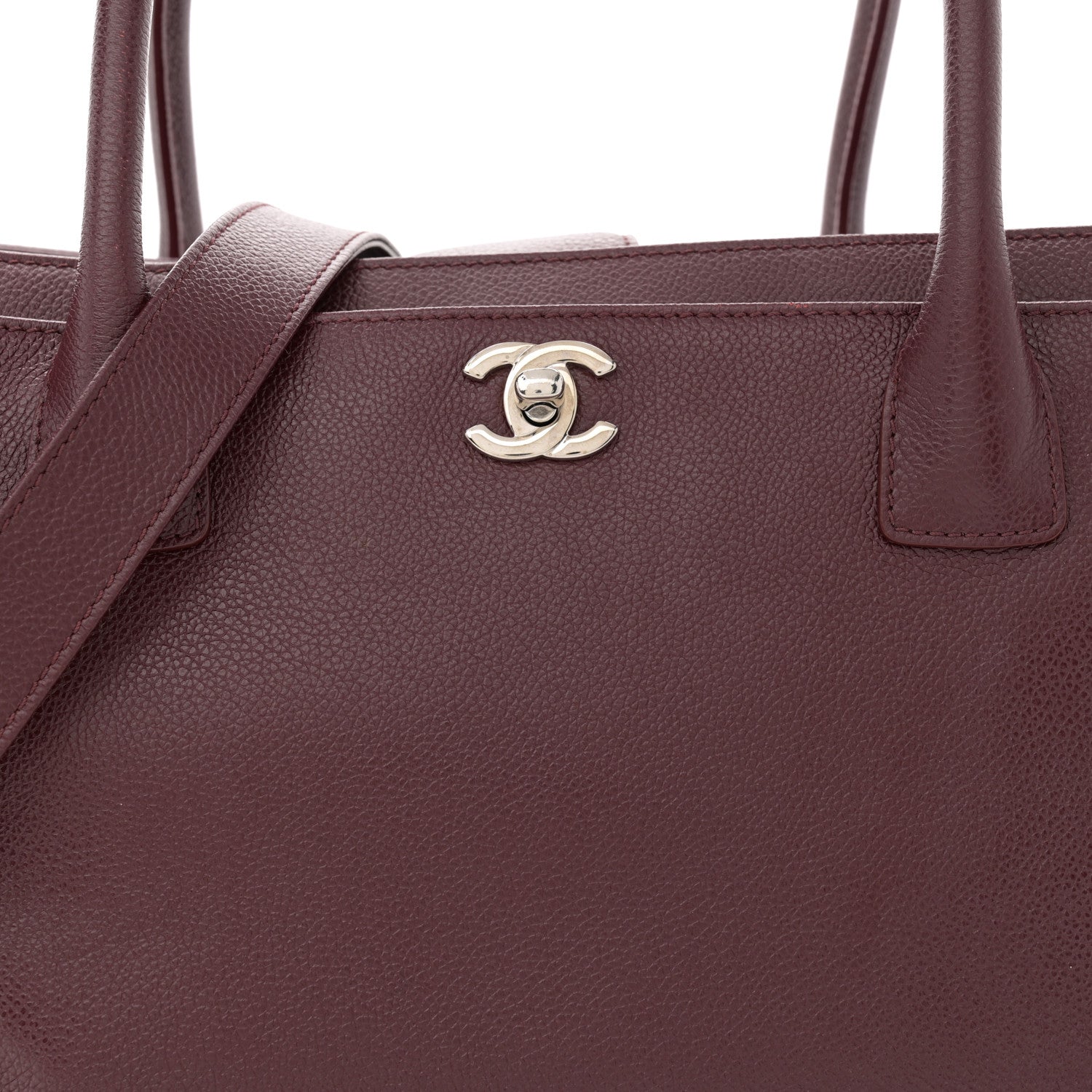 Chanel Calfskin Cerf Executive Shopper Tote Burgundy 9 of 15