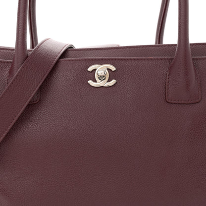 Chanel Calfskin Cerf Executive Shopper Tote Burgundy 9 of 15