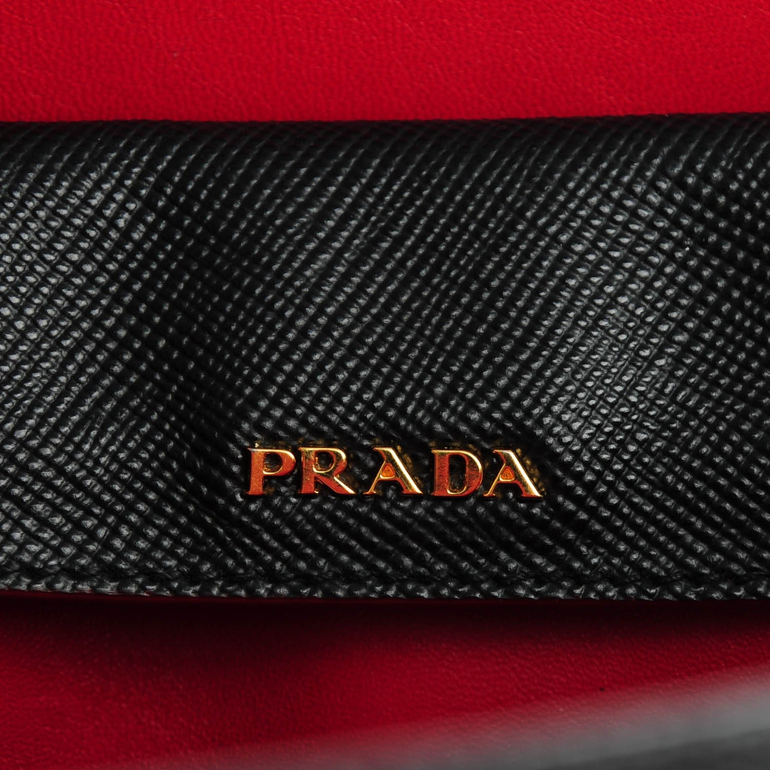 Prada Saffiano Cuir Large Double Bag Nero Black Ciliegia 6 of 8