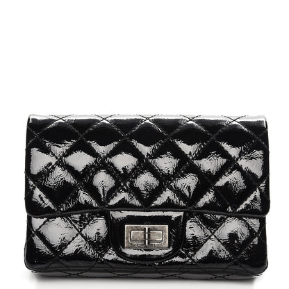 Chanel Patent Quilted Reissue Flap Clutch Bag Black 1 of 15