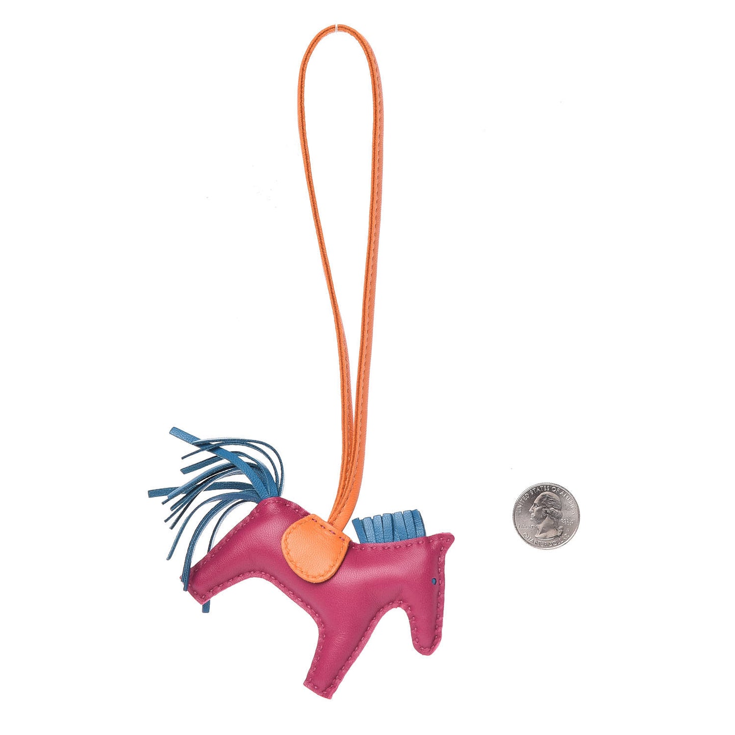 Milo Lambskin Grigri Rodeo Horse Bag Charm PM Tosca Bleu Izmir Orange
